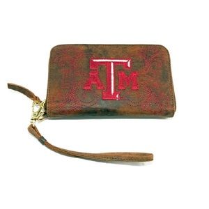 New Leather Texas A & M University Aggies Wallet Gameday Boots